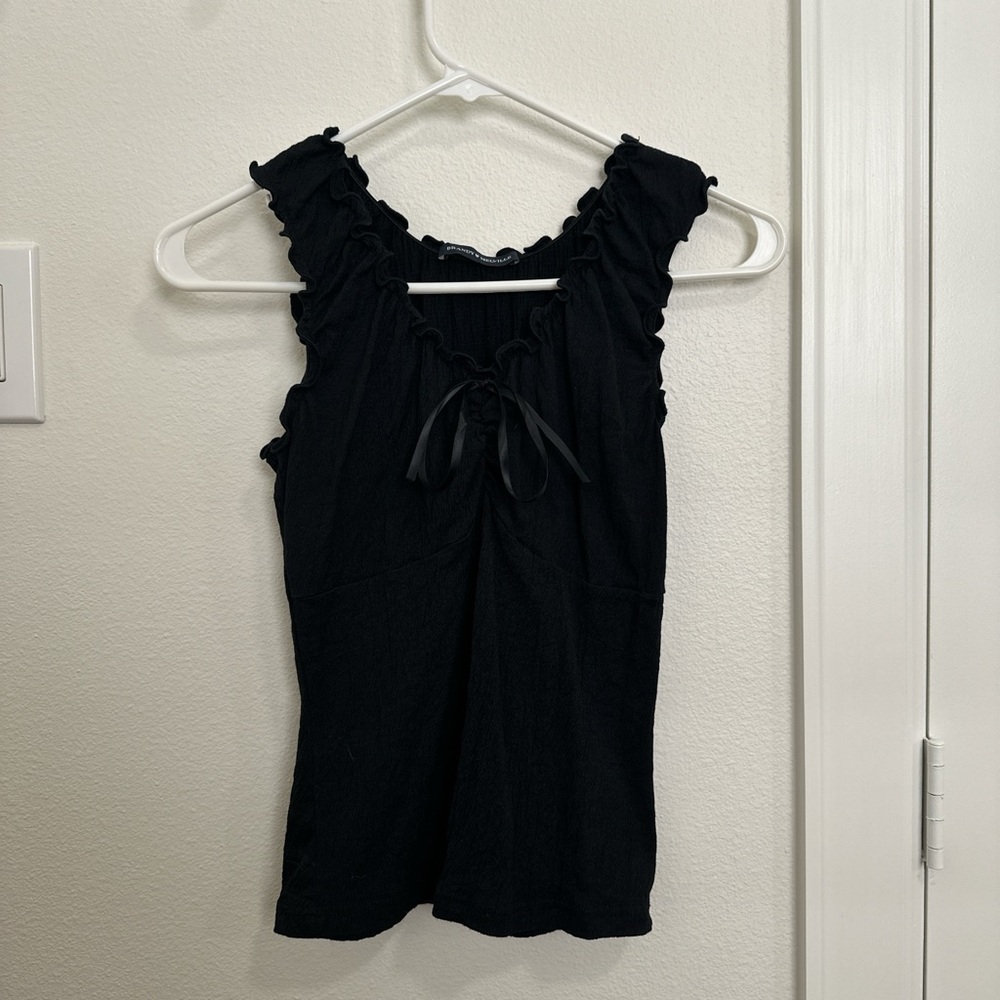 Black Ruffled Tank